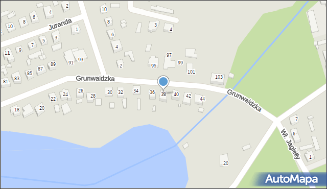 Dębno, Grunwaldzka, 38, mapa Dębno