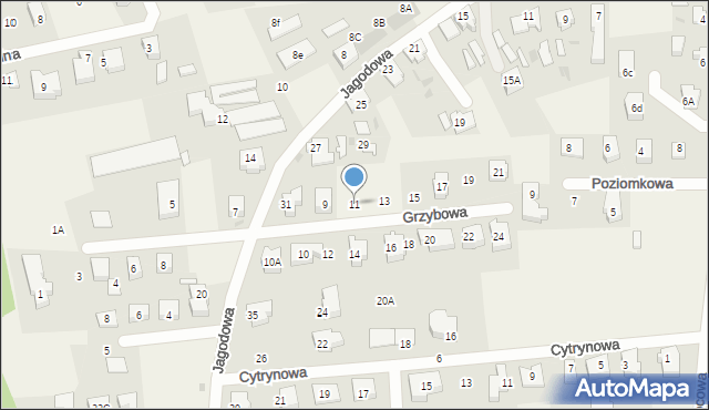 Dębogórze, Grzybowa, 11, mapa Dębogórze