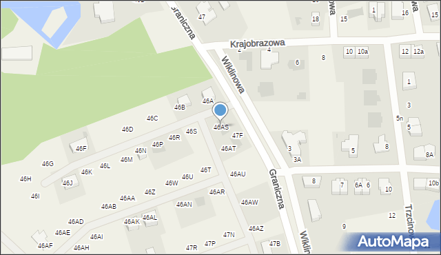 Dobra, Graniczna, 46AS, mapa Dobra