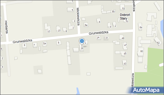 Dobroń, Grunwaldzka, 3, mapa Dobroń