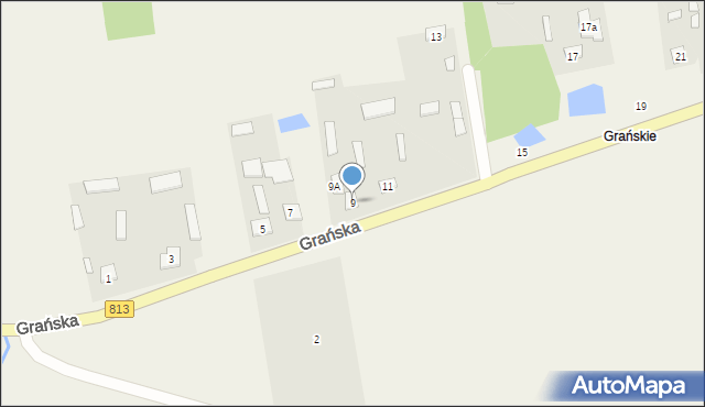 Drelów, Grańska, 9, mapa Drelów