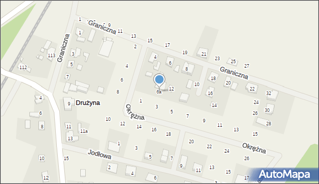 Drużyna, Graniczna, 6a, mapa Drużyna