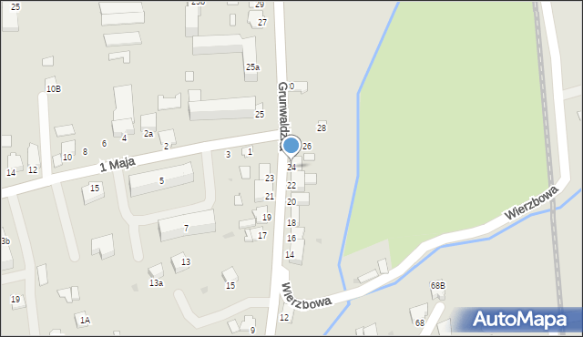 Dynów, Grunwaldzka, 24, mapa Dynów