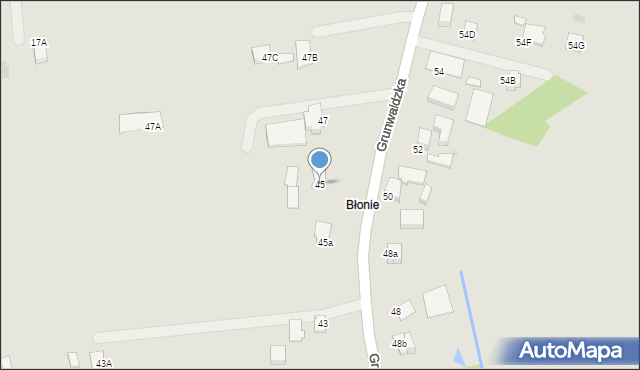 Dynów, Grunwaldzka, 45, mapa Dynów