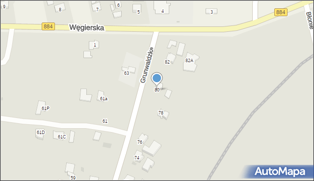 Dynów, Grunwaldzka, 80, mapa Dynów