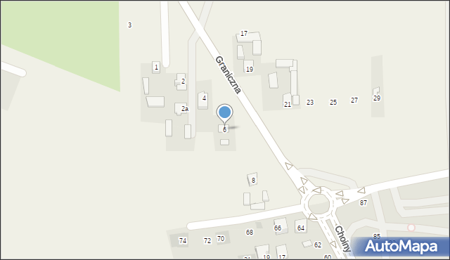 Dys, Graniczna, 6, mapa Dys