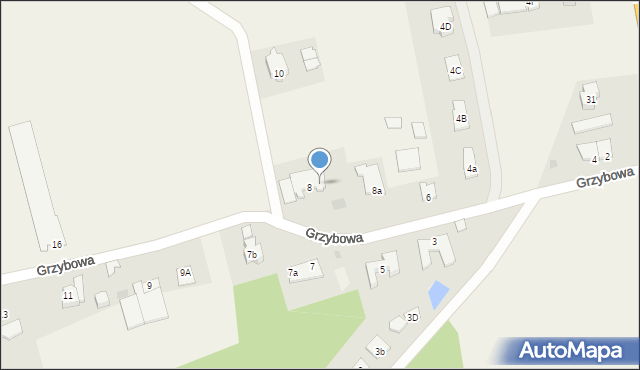 Dywity, Grzybowa, 8b, mapa Dywity