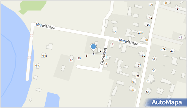 Dzbenin, Grzybowa, 6, mapa Dzbenin