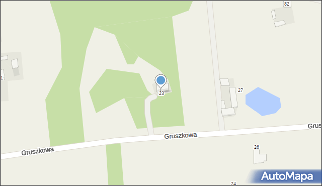 Dzięcioły, Gruszkowa, 23, mapa Dzięcioły