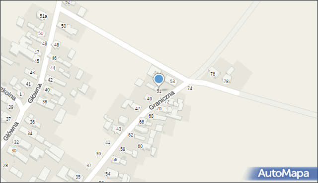 Dziedzice, Graniczna, 51, mapa Dziedzice