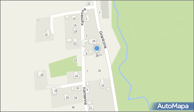 Dzięgielów, Graniczna, 28, mapa Dzięgielów