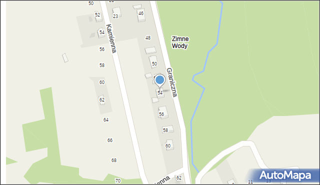 Dzięgielów, Graniczna, 54, mapa Dzięgielów