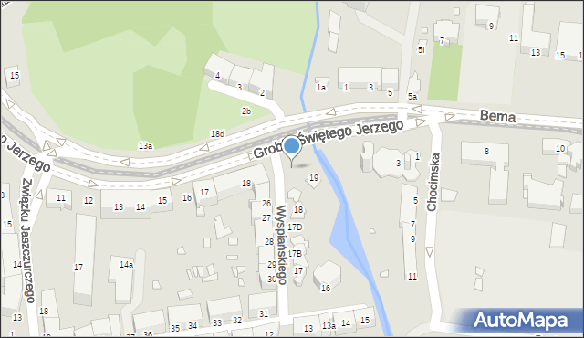 Elbląg, Grobla Świętego Jerzego, 18a, mapa Elbląga