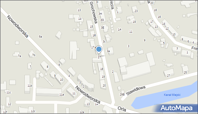 Elbląg, Grochowska, 17, mapa Elbląga