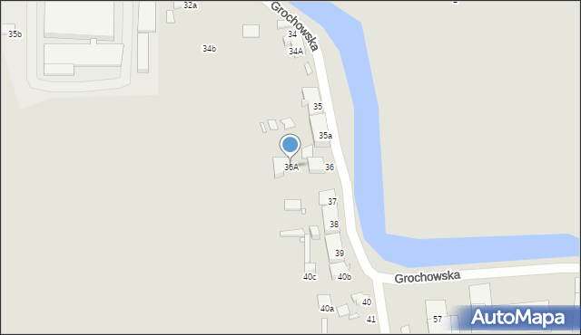 Elbląg, Grochowska, 36A, mapa Elbląga
