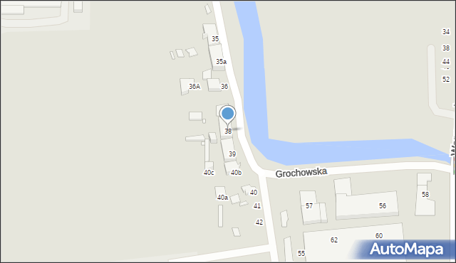 Elbląg, Grochowska, 38, mapa Elbląga