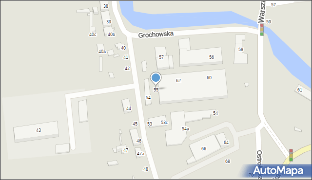 Elbląg, Grochowska, 55, mapa Elbląga
