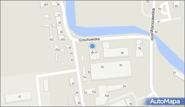 Elbląg, Grochowska, 57, mapa Elbląga