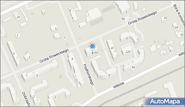 Ełk, Grota-Roweckiego Stefana, gen., 8, mapa Ełku