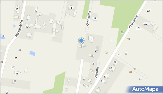 Gałków Mały, Graniczna, 1, mapa Gałków Mały