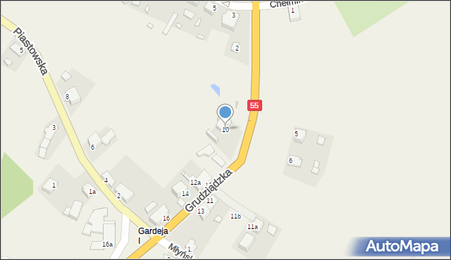 Gardeja, Grudziądzka, 10, mapa Gardeja