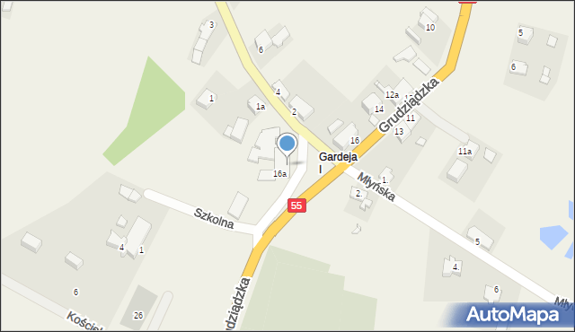 Gardeja, Grudziądzka, 18a, mapa Gardeja