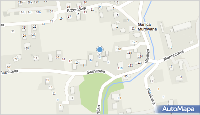 Garlica Murowana, Granitowa, 4, mapa Garlica Murowana