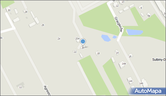 Garwolin, Gracjanów, 20, mapa Garwolin