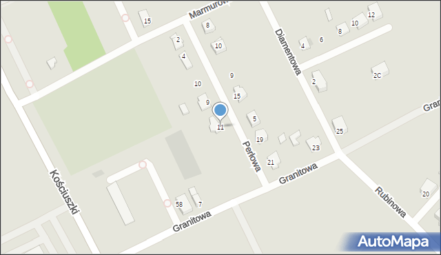 Garwolin, Granitowa, 11, mapa Garwolin