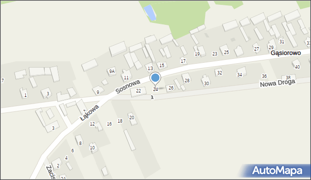 Gąsiorowo, Grunwaldzka, 24, mapa Gąsiorowo