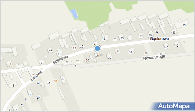 Gąsiorowo, Grunwaldzka, 28, mapa Gąsiorowo