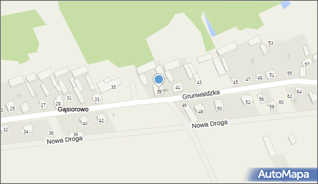 Gąsiorowo, Grunwaldzka, 39, mapa Gąsiorowo