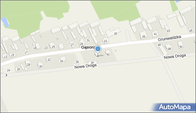 Gąsiorowo, Grunwaldzka, 40, mapa Gąsiorowo