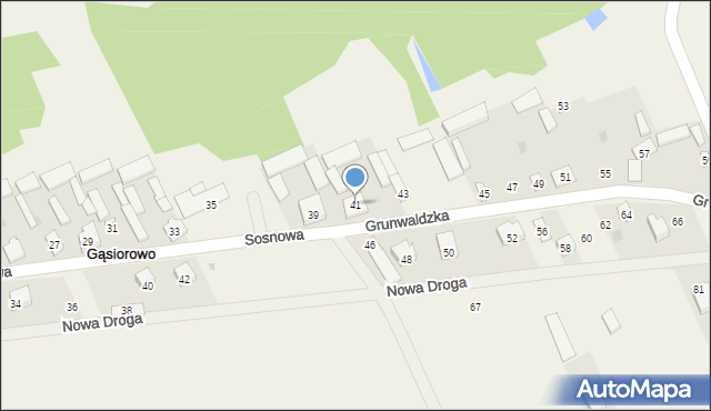 Gąsiorowo, Grunwaldzka, 41, mapa Gąsiorowo