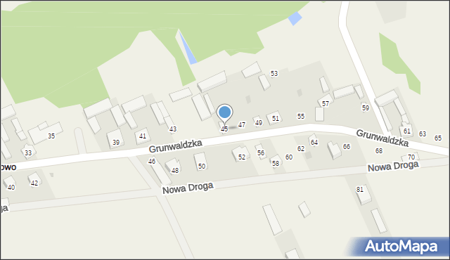 Gąsiorowo, Grunwaldzka, 45, mapa Gąsiorowo