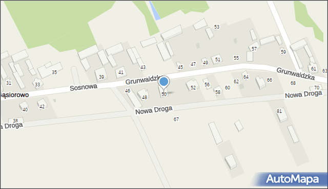 Gąsiorowo, Grunwaldzka, 50, mapa Gąsiorowo