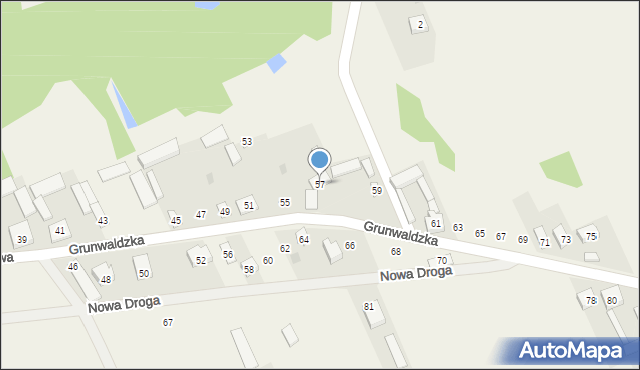 Gąsiorowo, Grunwaldzka, 57, mapa Gąsiorowo