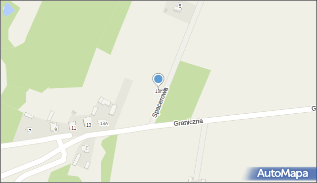Gąsocin, Graniczna, 13b, mapa Gąsocin