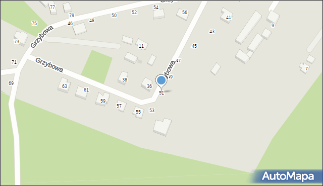 Gdańsk, Grzybowa, 51, mapa Gdańska