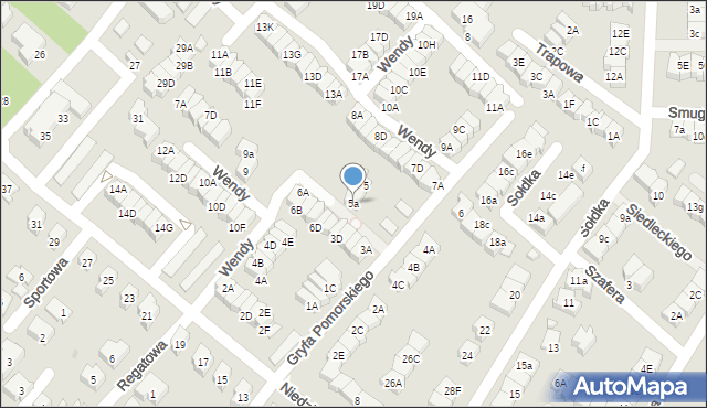 Gdańsk, Gryfa Pomorskiego, 5a, mapa Gdańska