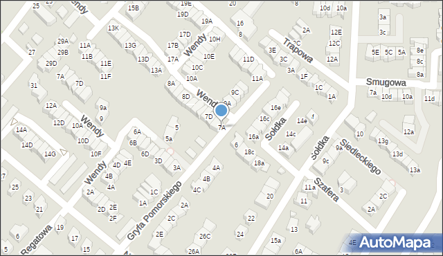 Gdańsk, Gryfa Pomorskiego, 7A, mapa Gdańska