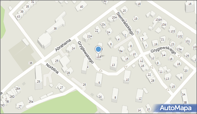 Gdańsk, Gryglewskiego Aleksandra, 11A, mapa Gdańska