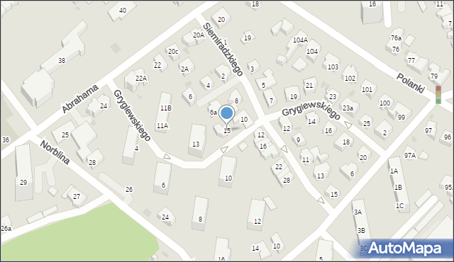 Gdańsk, Gryglewskiego Aleksandra, 15, mapa Gdańska