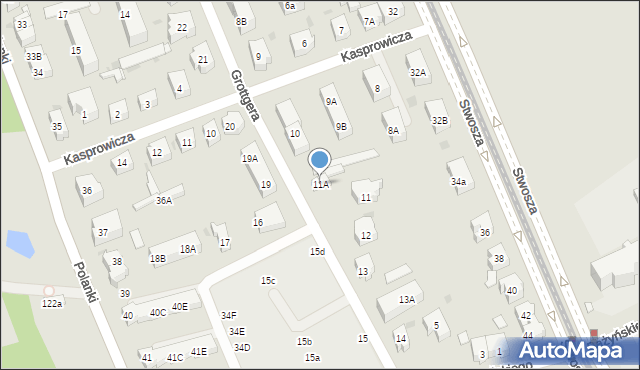 Gdańsk, Grottgera Artura, 11A, mapa Gdańska