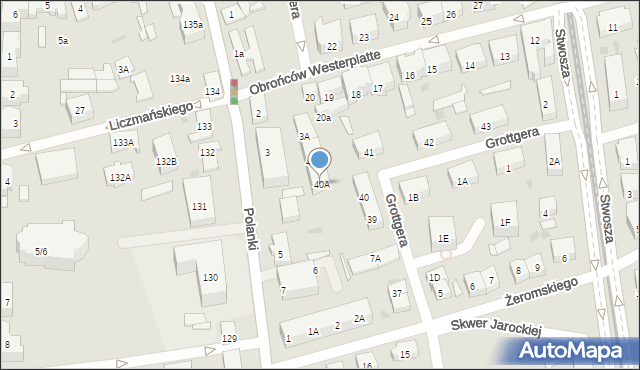 Gdańsk, Grottgera Artura, 40A, mapa Gdańska