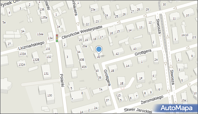 Gdańsk, Grottgera Artura, 41, mapa Gdańska