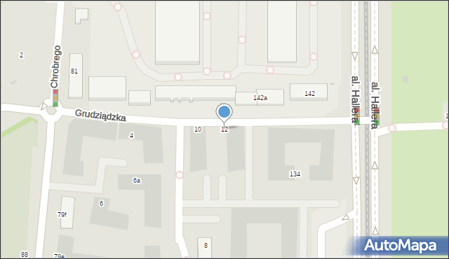 Gdańsk, Grudziądzka, 12, mapa Gdańska