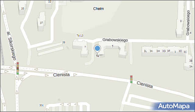 Gdańsk, Grabowskiego Witolda, 5a, mapa Gdańska