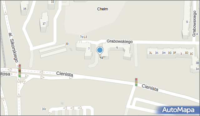 Gdańsk, Grabowskiego Witolda, 7a, mapa Gdańska