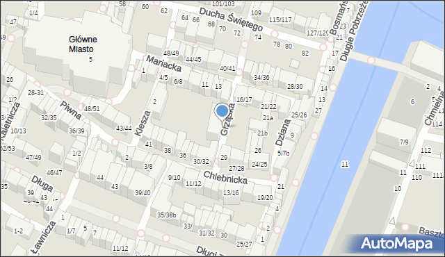 Gdańsk, Grząska, 1, mapa Gdańska